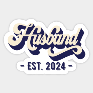 Husband Est 2024 Just Married Honeymoon Wedding Couple Sticker